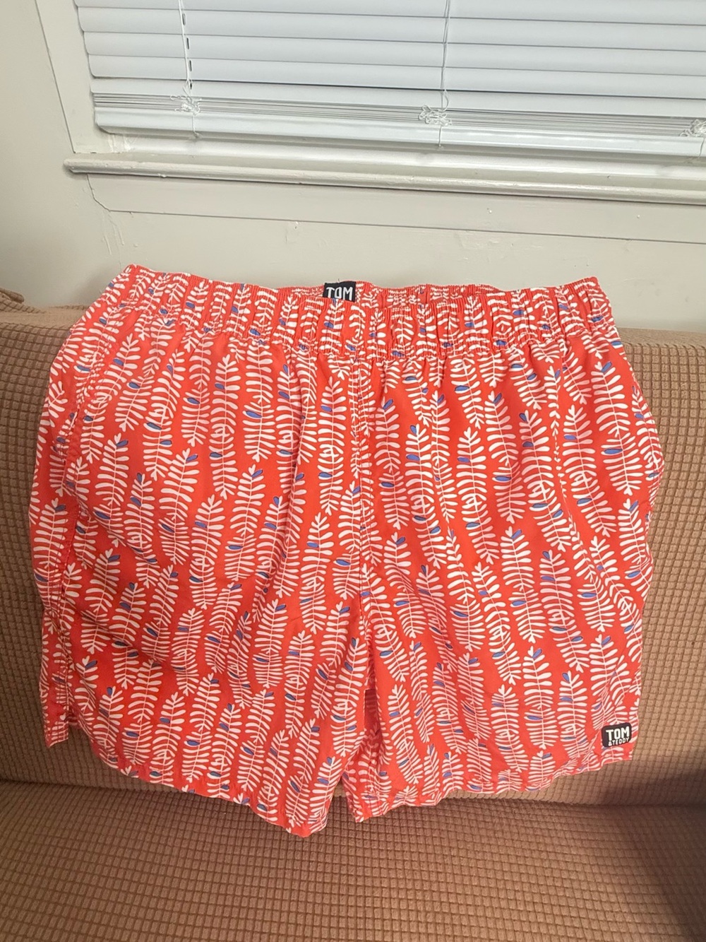 Tom & Teddy Coral Red Printed Men’s Shorts